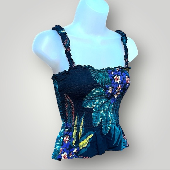 Patrons of Peace Tops - Patrons Of Peace Topical Crop Tank Top Black